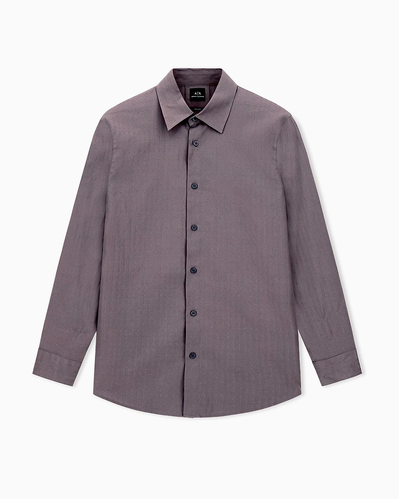 Armani Exchange - Regular fit jacquard cotton shirt, Man, Grey, Size: