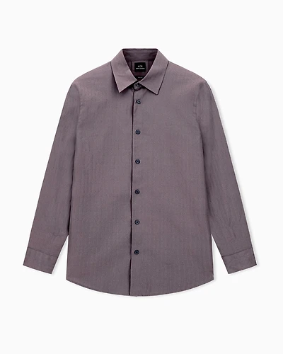 Armani Exchange - Regular fit jacquard cotton shirt, Man, Grey, Size: