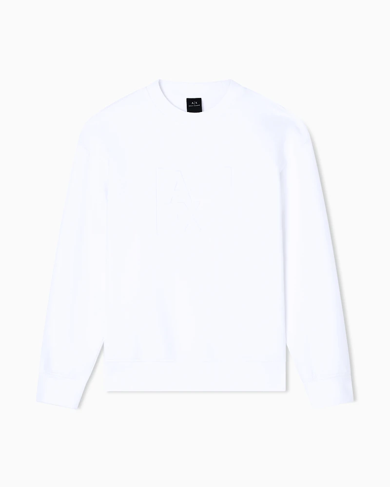 Armani Exchange - Sweatshirt with embossed logo, Man, White, Size: