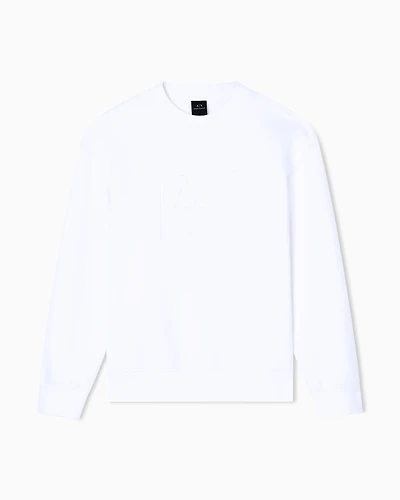 Armani Exchange - Sweatshirt with embossed logo, Man, White, Size: