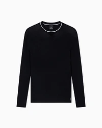 Crew neck sweater with contrasting profile