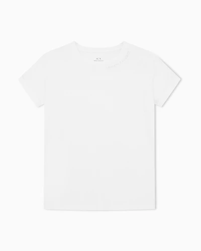Armani Exchange - Relaxed Fit T-Shirts, Woman, White, Size: