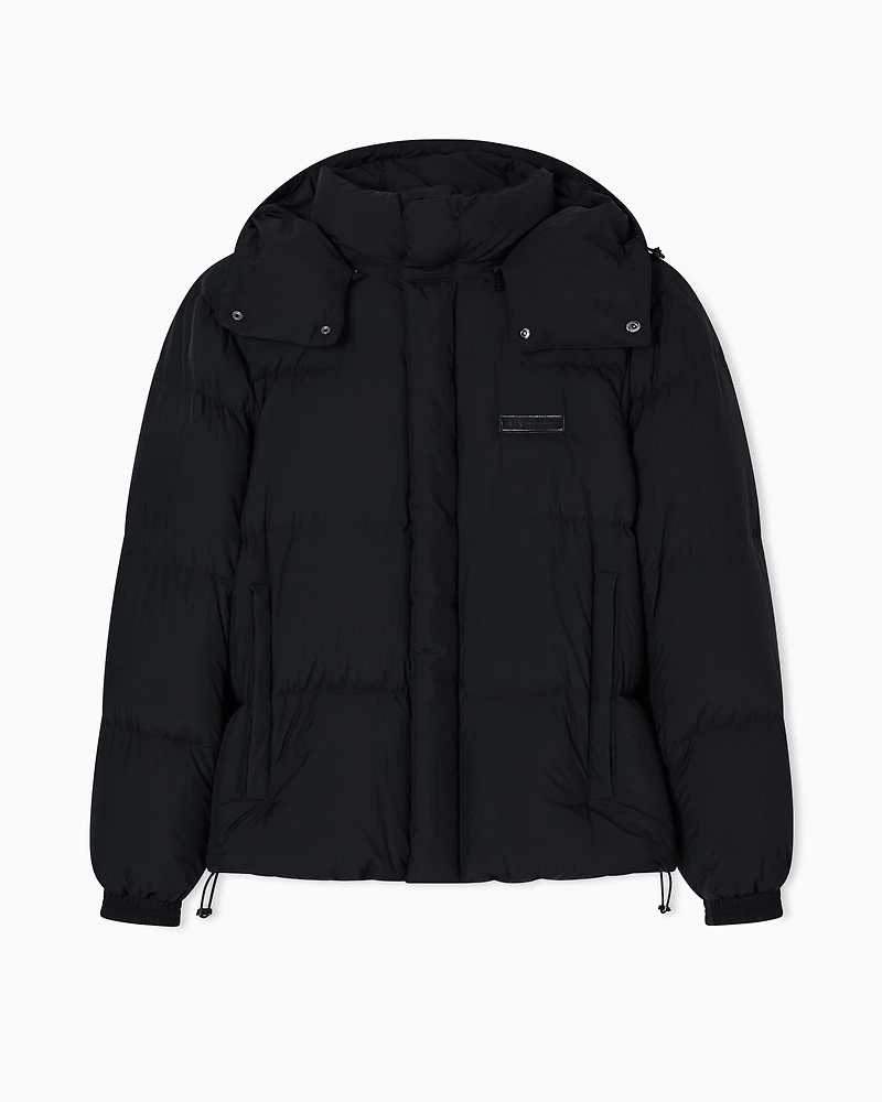 Quilted down jacket with hood