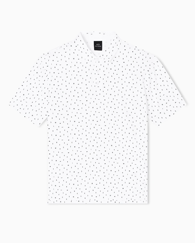 Armani Exchange - Regular fit polo shirt with lettering pattern, Man, White, Size: