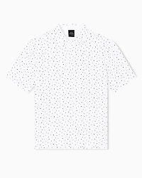 Armani Exchange - Regular fit polo shirt with lettering pattern, Man, White, Size: