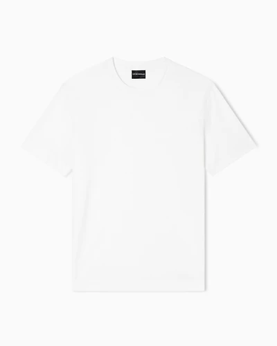 Emporio Armani - ASV jersey T-shirt with intarsia logo, Man, White, Size: