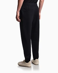 Emporio Armani - ASV Lyocell-blend jacquard jersey trousers, Man, Navy Blue, Size: