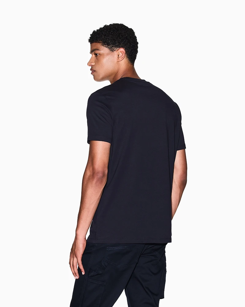Armani Exchange - Regular fit T-shirt with embossed logo, Man, Navy_blue, Size: