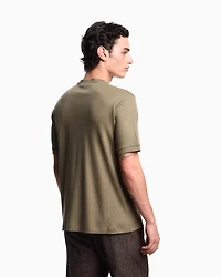 Emporio Armani - ASV jersey T-shirt with vertical jacquard motif, Man, Green, Size: