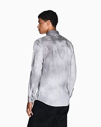 Armani Exchange - Slim fit shirt with shaded print, Man, Grey, Size: