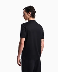 Emporio Armani - ASV jersey T-shirt with intarsia logo, Man, Navy Blue, Size: