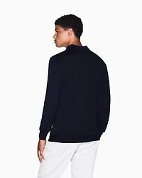 Wool and cotton knitted polo shirt