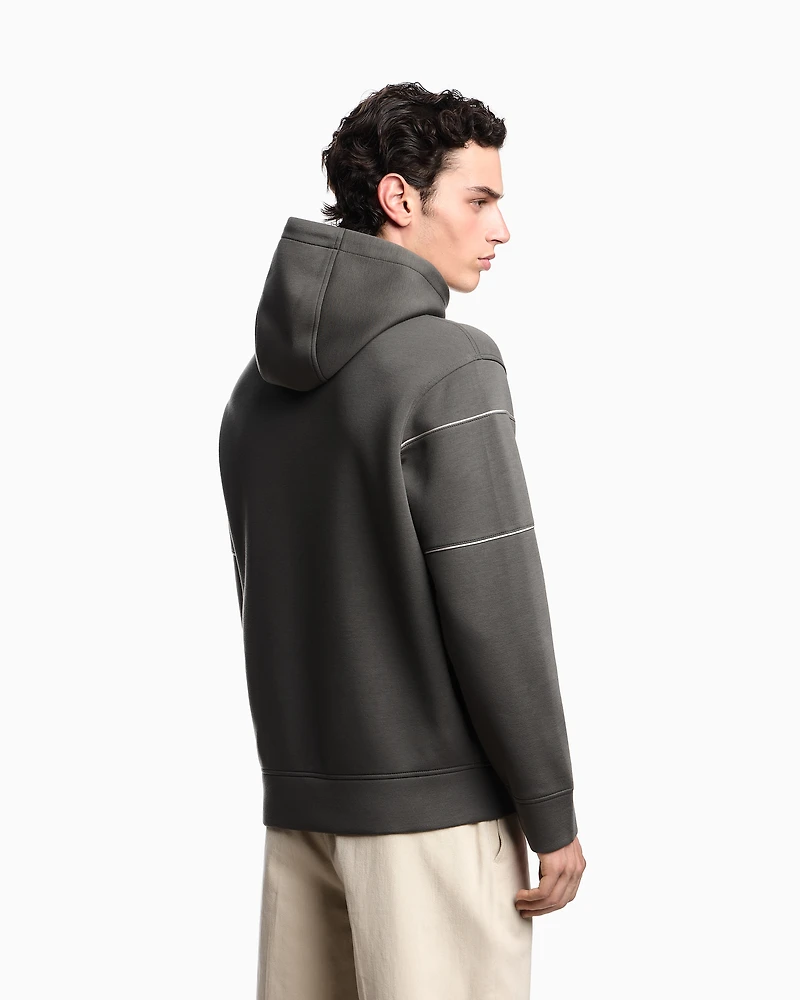 Emporio Armani - Double-jersey hooded sweatshirt with 3D-effect logo, Man, Green, Size: