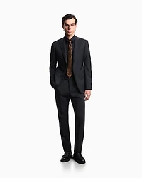 Emporio Armani - Single-breasted suit made of tropical light wool with a check motif, Man, Brown, Size: