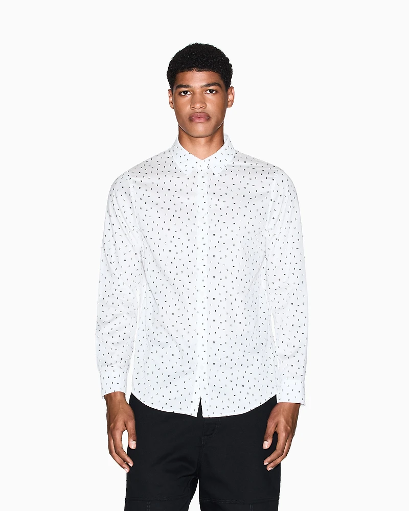 Regular fit shirt with lettering logo