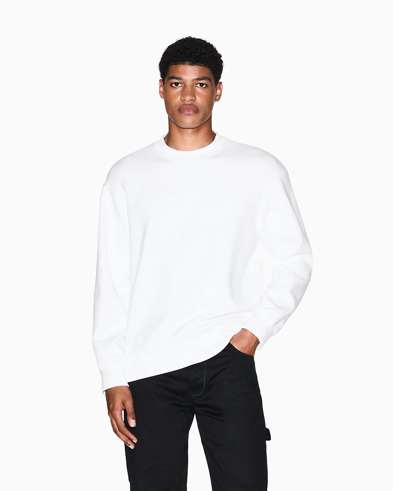 Armani Exchange - Sweatshirt with embossed logo, Man, White, Size: