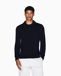 Armani Exchange - Wool and cotton knitted polo shirt, Man, Navy_blue, Size: