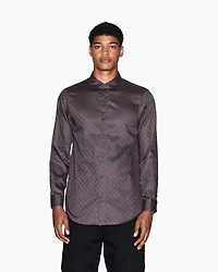 Armani Exchange - Regular fit shirt with allover logo, Man, Grey, Size: