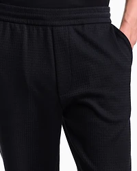 Emporio Armani - ASV Lyocell-blend jacquard jersey trousers, Man, Navy Blue, Size: