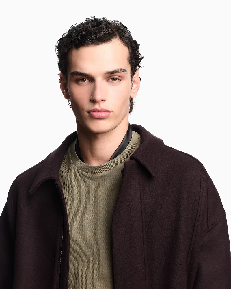 Emporio Armani - ASV jersey T-shirt with vertical jacquard motif, Man, Green, Size: