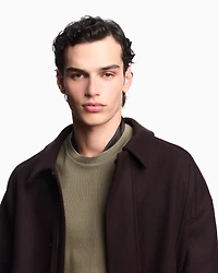 Emporio Armani - ASV jersey T-shirt with vertical jacquard motif, Man, Green, Size: