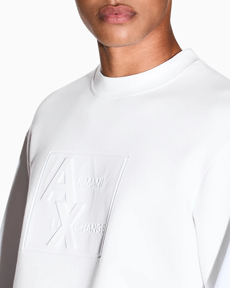 Armani Exchange - Sweatshirt with embossed logo, Man, White, Size: