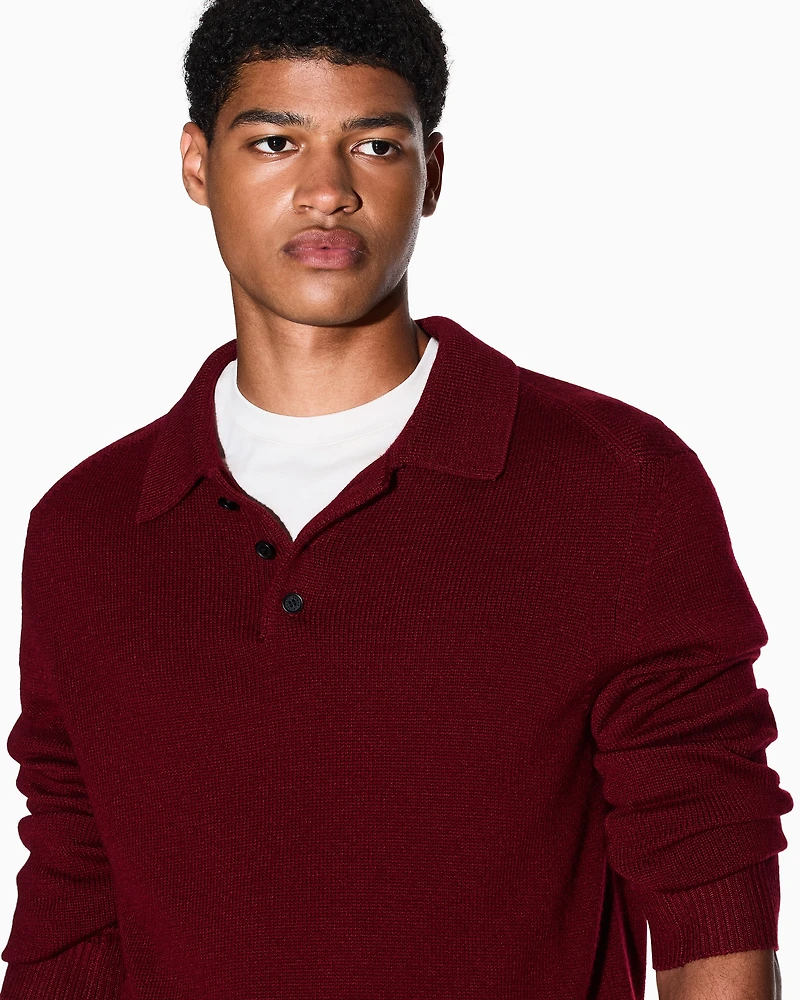 Armani Exchange - Wool and cotton knitted polo shirt, Man, Red, Size: