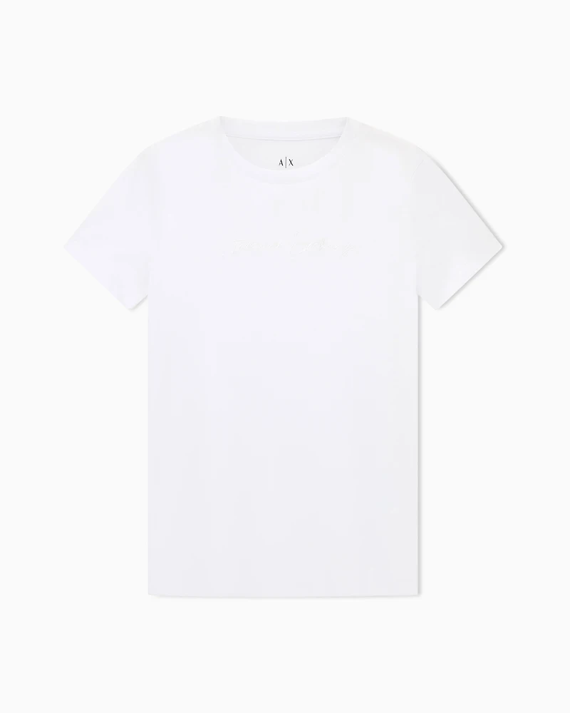 Armani Exchange - Regular fit jersey t-shirt, Woman, White, Size: