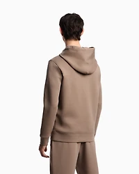 Emporio Armani - Hooded sweatshirt with micro logo patch, Man, Beige, Size: