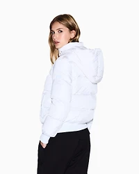 Armani Exchange - Quilted hooded down jacket, Woman, White, Size: