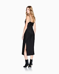 Armani Exchange - Shiny satin midi dress, Woman, Black, Size: