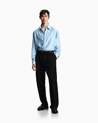 Emporio Armani - Limited Edition silk-blend shirt, Man, Light Blue, Size: