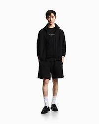 Emporio Armani - ASV Lyocell-blend jacquard jersey Bermuda shorts, Man, Black, Size: