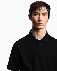 Emporio Armani - Jersey polo shirt with vertical jacquard motif, Man, Black, Size: