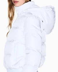 Armani Exchange - Quilted hooded down jacket, Woman, White, Size: