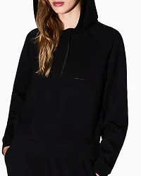 Armani Exchange - Glitter Logo Hoodie, Woman, Black, Size:
