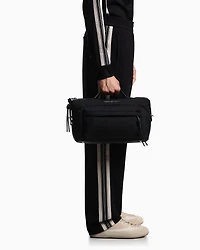 Emporio Armani - Nylon satchel with shoulder strap with monogram lettering, Man, Black, Size: TU