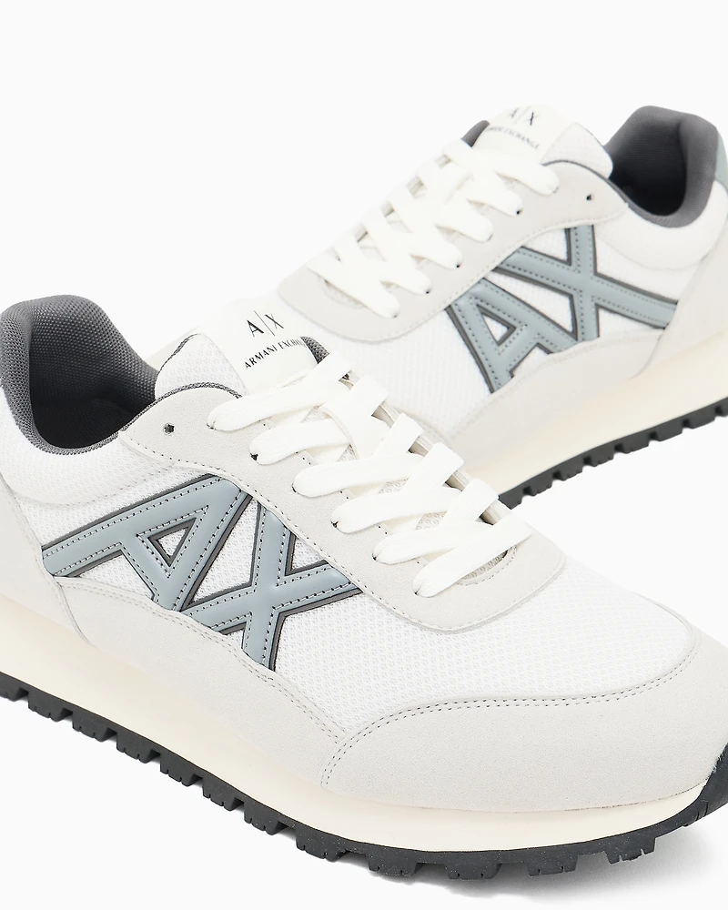 Armani Exchange - Sneakers with contrasting logo, Man, Grey, Size: