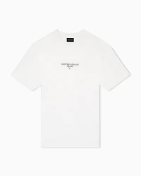 Emporio Armani - Lyocell blend jersey T-shirt with 3D-effect logo, Man, White, Size: