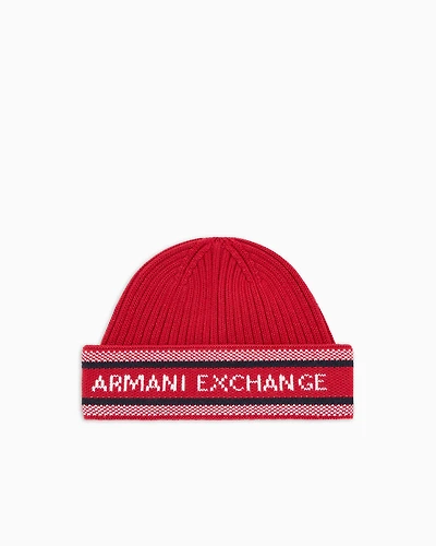 WOOL BLEND LOGO LETTERING BEANIE