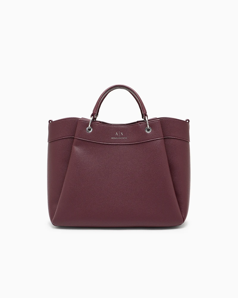 Armani Exchange - Large handbag with degradè shoulder strap, Woman, Burgundy, Size: TU