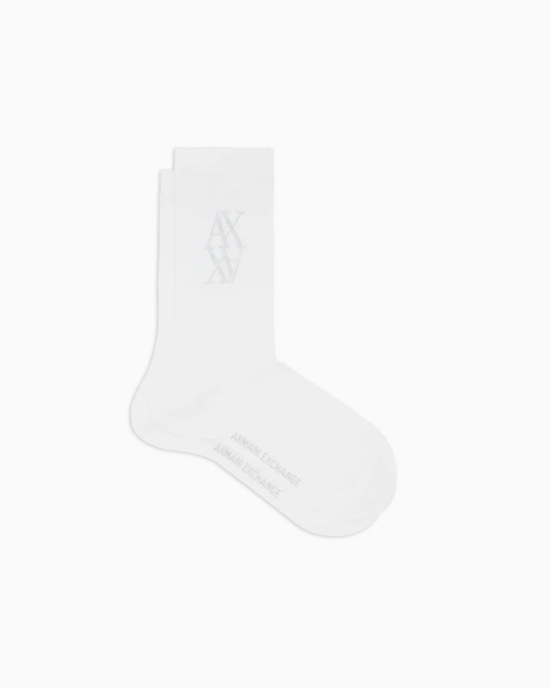 Socks with rhinestone logo