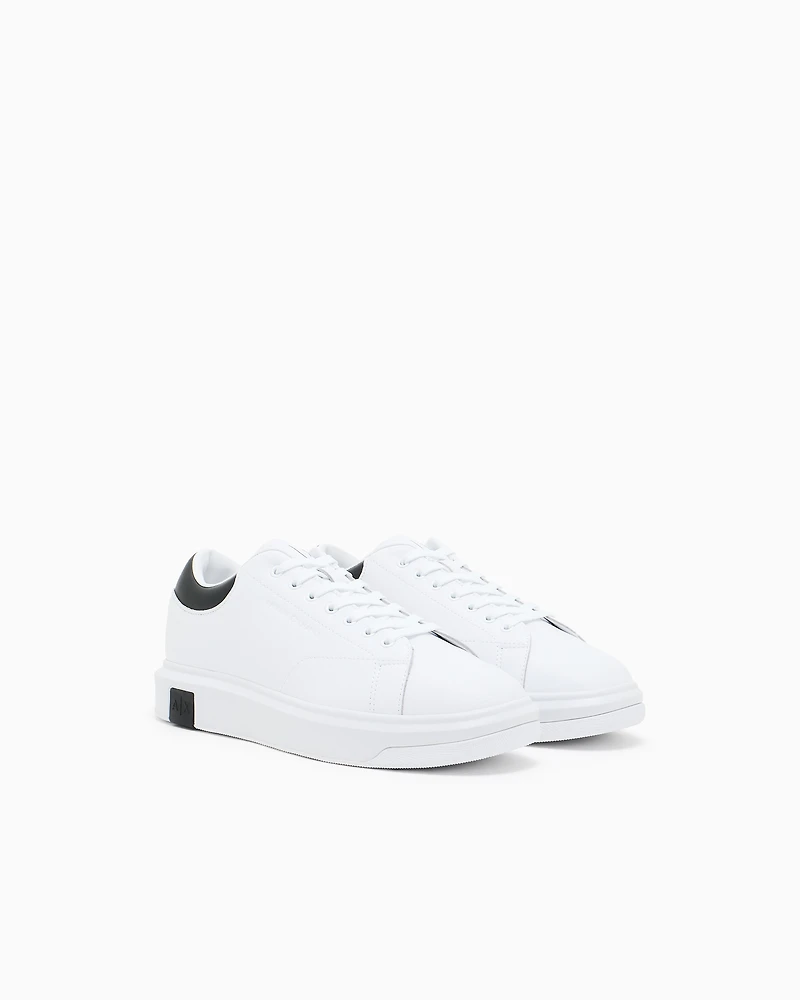Armani Exchange - Leather sneakers, Man, White, Size: