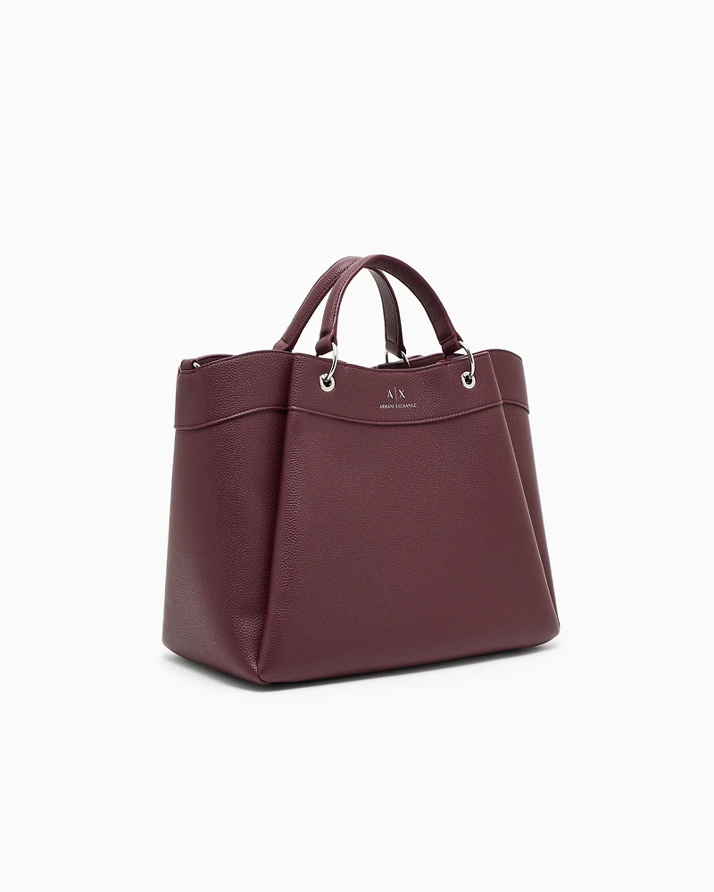Armani Exchange - Large handbag with degradè shoulder strap, Woman, Burgundy, Size: TU