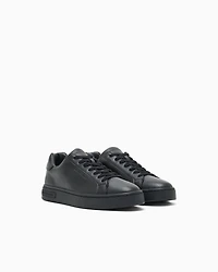 Armani Exchange - Leather sneakers with logo on the sole, Man, Black, Size: