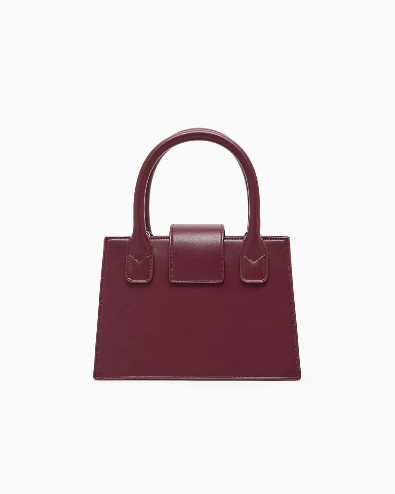 Armani Exchange - ASV Small Trapeze Handbag, Woman, Burgundy, Size: TU