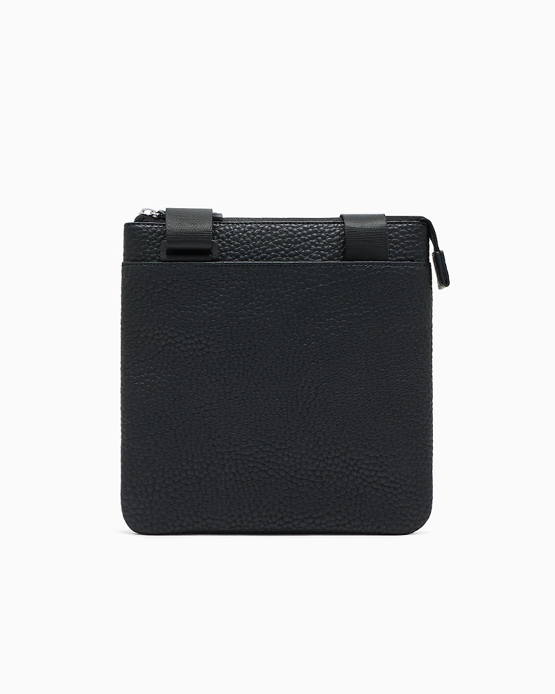 Flat crossbody bag with external pocket