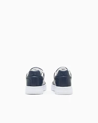 Armani Exchange - Leather sneakers with logo on the sole, Man, Blue, Size: