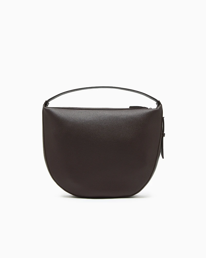Armani Exchange - ASV Logo Hobo Shoulder Bag, Woman, Brown, Size: TU