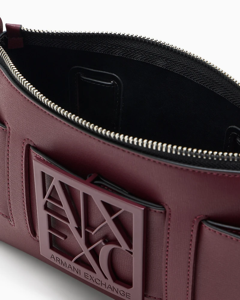 Color block shoulder bag with maxi logo